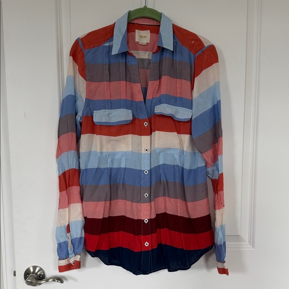 Maeve Tops - Maeve Colorful Striped Shirt